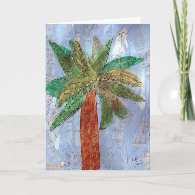 Mixed Media Palm Tree, Geburtstag Karte (Vorderseite)