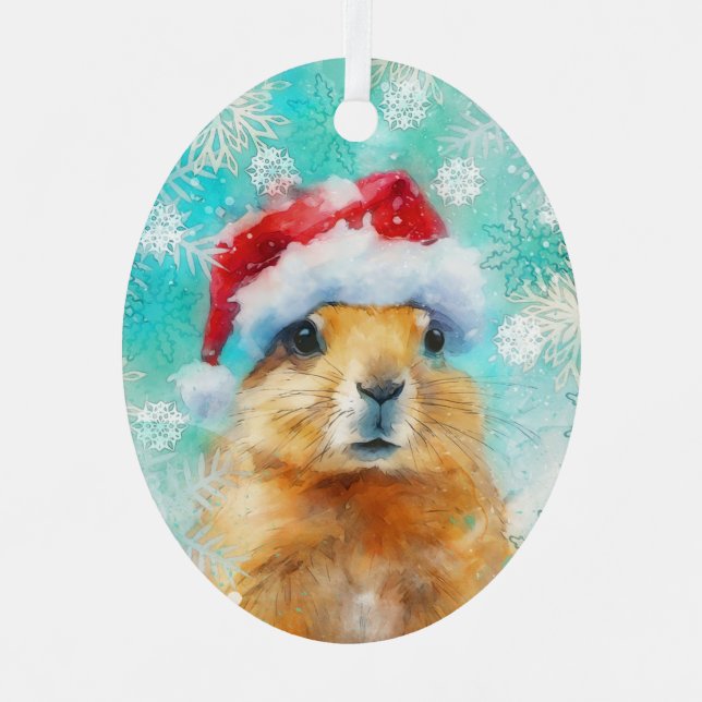 Mixed Media Prairie Dog Print Ornament AP454C1 Aus Metall (Vorderseite)