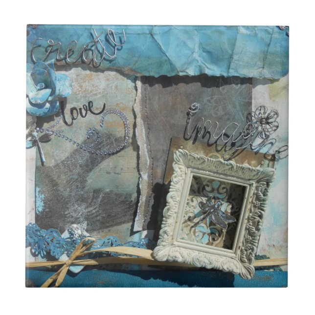 Mixed Media Quote Art Fliese (Vorderseite)