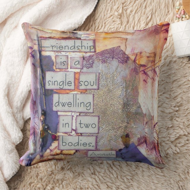 Mixed Media Quote Friendship ist ein Single-Soul Kissen (Decke)