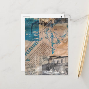Mixed Media Retro Hobbys Holzarbeiten Postkarte