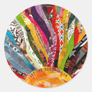 Mixed Media Sonne Runder Aufkleber