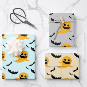 Mixed Muster Little Boo Ghost Bats Halloween-Gesch Geschenkpapier Set