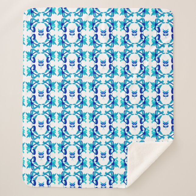 Mixed-Muster Original-Design und digitales zeichn. Sherpadecke (Vorderseite)