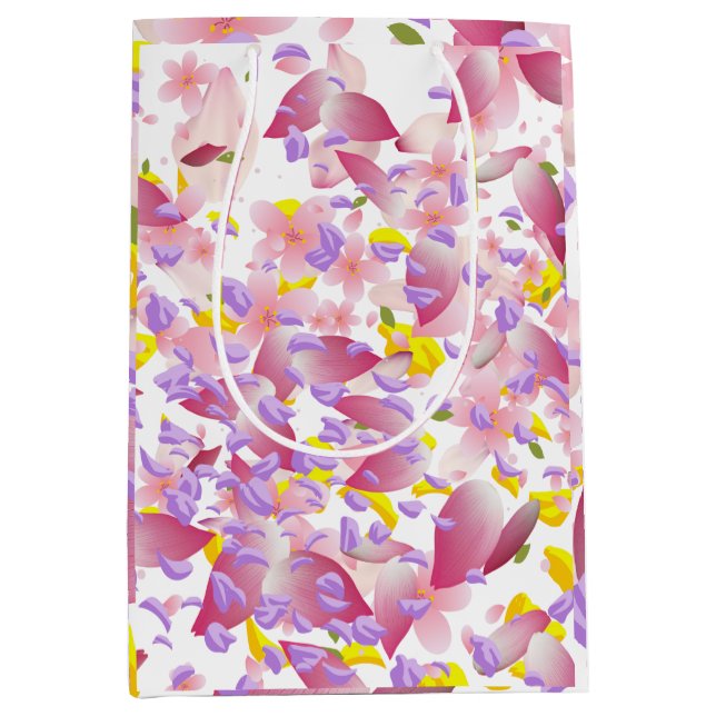 Mixed Petal Print Medium Gift Bag Mittlere Geschenktüte (Vorderseite)