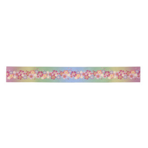 Mixed Sakura Blossoms Kimono Style Regenbogen Satinband
