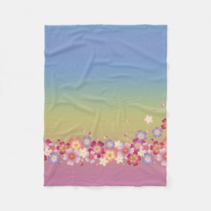 Mixed Sakura Blüten Kimono-Regenbogen Fleecedecke