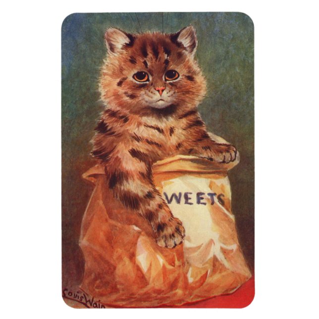 Mixed Süßigkeiten Cat von Louis Wain Magnet (Vertikal)