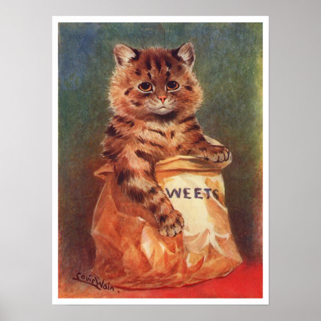 Mixed Süßigkeiten Cat von Louis Wain Poster (Vorne)