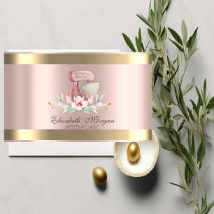 Mixer Blume Gold Strip Rose Gold Bäckerei Visitenkarte