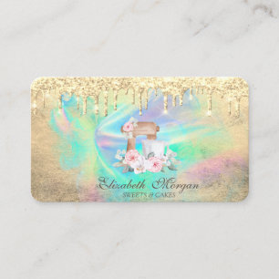 Mixer Blume Gold Tropfen Holographic Ink Bäckerei Visitenkarte
