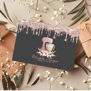 Mixer Blumen Rose Gold Tropfen Bäckerei Visitenkarte