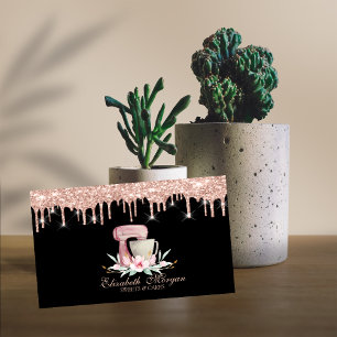 Mixer Blumen Rose Gold Tropfen Schwarz Ihr Logo Visitenkarte