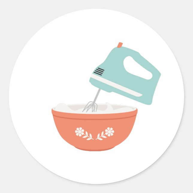 Mixer & Bowl Runder Aufkleber (Vorderseite)