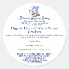 Mixer Bread Bakery Pastry Chef Food Product Label Runder Aufkleber