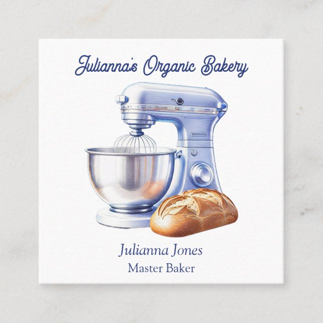 Mixer Bread Bakery Pastry Chef  Quadratische Visitenkarte (Vorderseite)