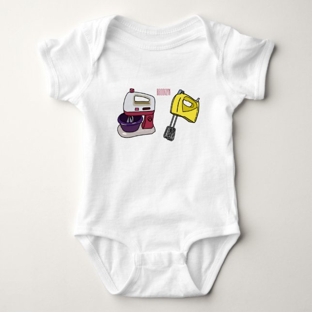 Mixer-Cartoon-Abbildung Baby Strampler (Vorderseite)