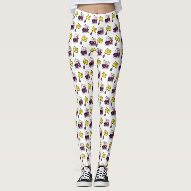 Mixer-Cartoon-Abbildung Leggings (Vorderseite)