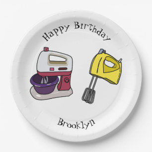 Mixer-Cartoon-Abbildung Pappteller