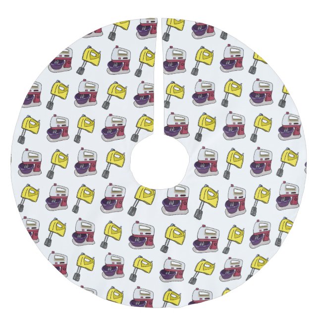 Mixer-Cartoon-Abbildung Polyester Weihnachtsbaumdecke (Vorderseite)