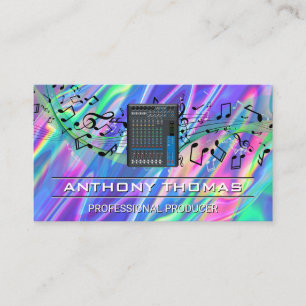 Mixer   Sound Notes - farbenfroher Hintergrund Visitenkarte