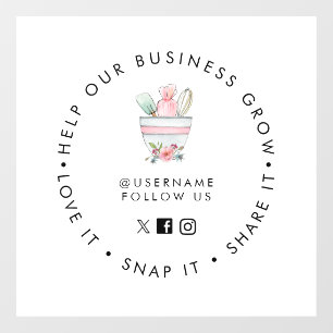 Mixing Bakery Social Media folgen Fensterheber Fensteraufkleber