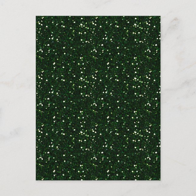 MIXMATCH DARK EMERALD GREEN WHITE GLITZER BACKGROU POSTKARTE (Vorderseite)