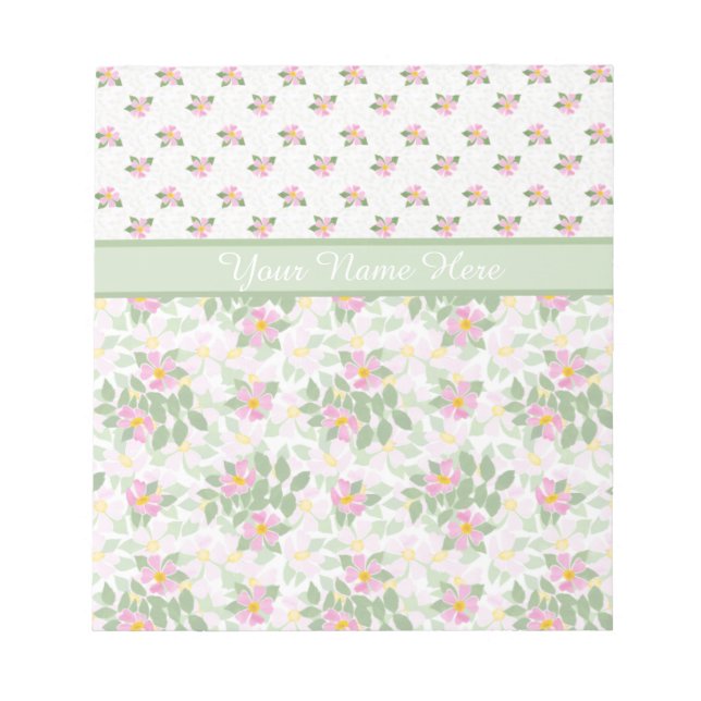 Mix'n'match Dog Rose Florals: Notepad oder Jotter Notizblock (Vorderseite)