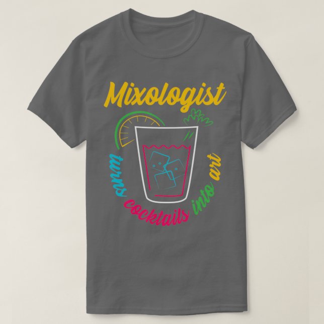 Mixologe Cocktail Barkeeper T-Shirt (Design vorne)