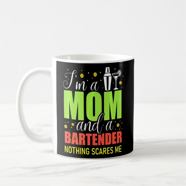 Mixologin Bar Mutter bin Mama und Barkeeper Kaffeetasse (Links)