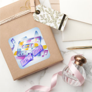 Mixtape-Energie Quadratischer Aufkleber