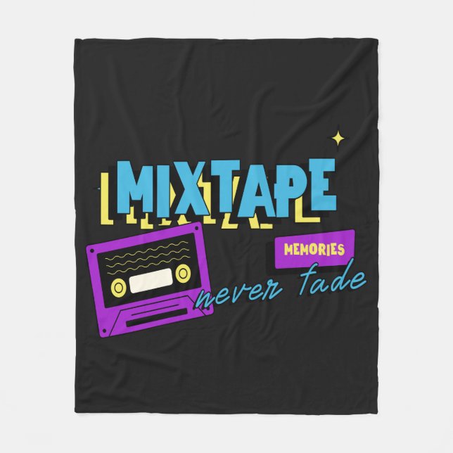 Mixtape-Erinnerungen Retro-Kassette Nostalgie Fleecedecke (Vorderseite)