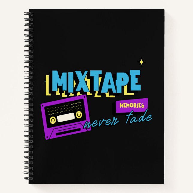 Mixtape-Erinnerungen Retro-Kassette Nostalgie Notizbuch (Vorderseite)
