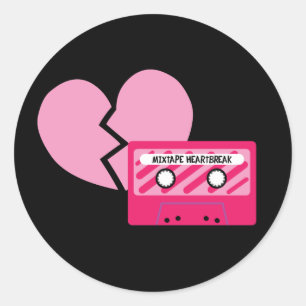 MixTape Heartbreak Runder Aufkleber