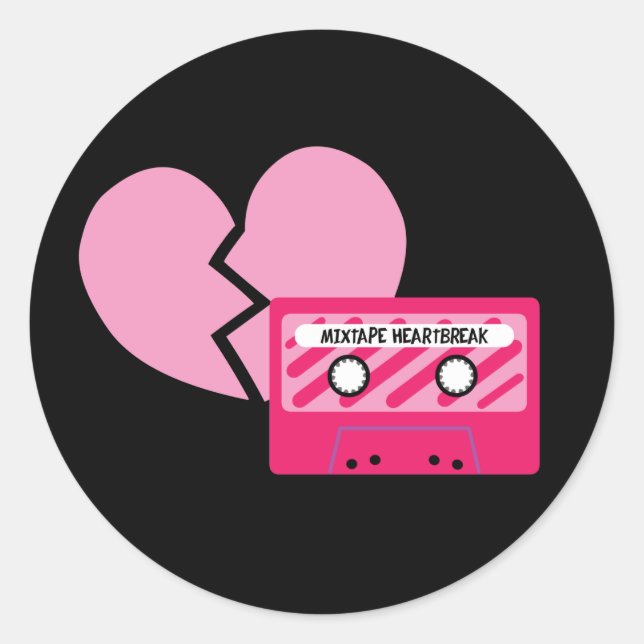 MixTape Heartbreak Runder Aufkleber (Vorderseite)