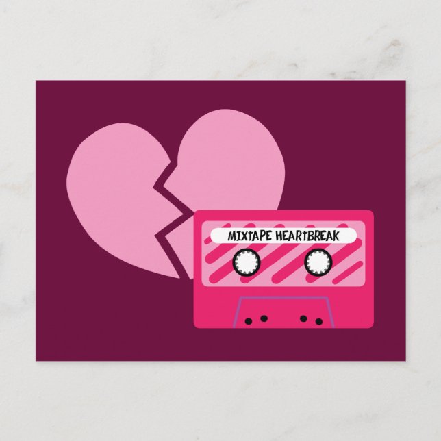 MixTape Herzschmerz Postkarte (Vorderseite)