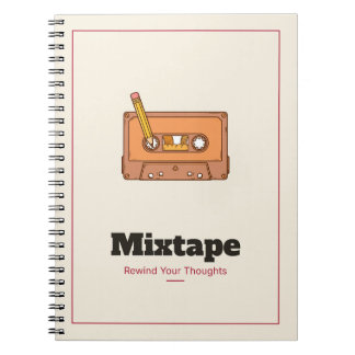Mixtape Retro-Kassette Spiralblock Notizblock