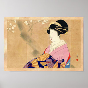 Miyagawa Shuntei Oiran japanische ukiyo-e Kunst Poster