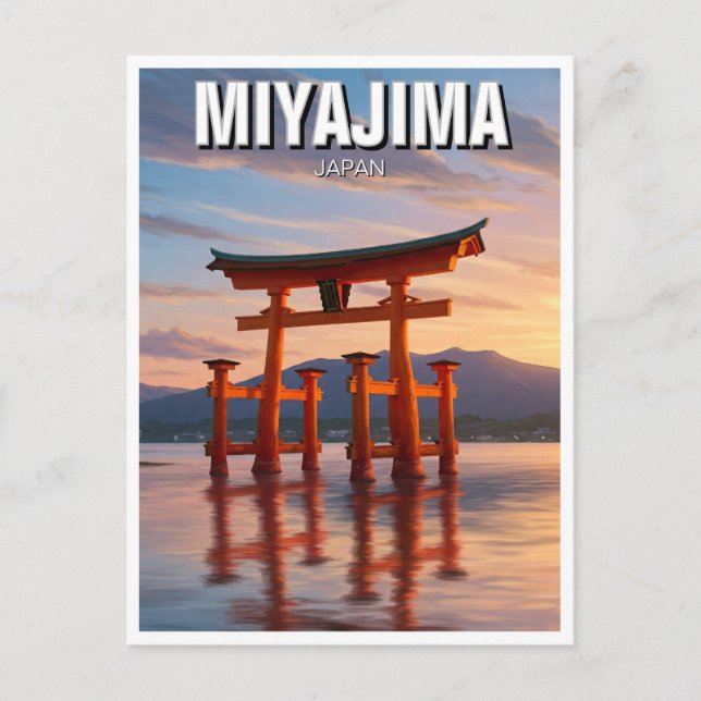 Miyajima Floating Torii Itsukushima Shrine Travel Postkarte (Vorderseite)