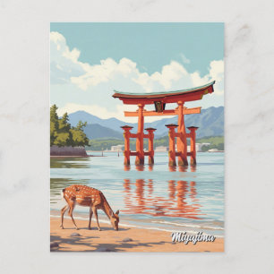 Miyajima Floating Torii Itsukushima Shrine Travel Postkarte