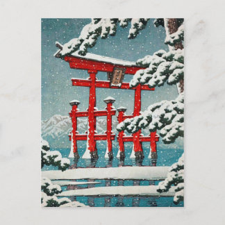 Miyajima in Snow Hasui Kawase shin hanga art Postkarte