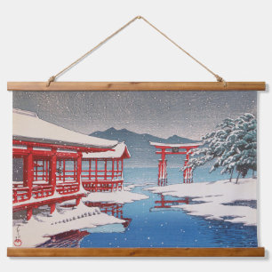 Miyajima(Itsukushima)-Schrein im Schnee, Hasui Kaw Wandteppich Mit Holzrahmen