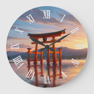 Miyajima Schwimmendes Torii Itsukushima-Schrein Re Große Wanduhr
