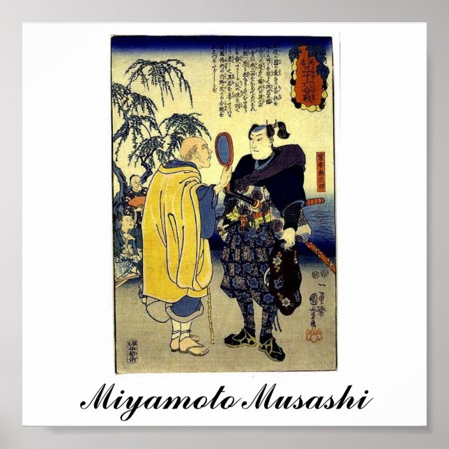 Miyamoto Musashi und das Fortune Teller c. 1800 Poster (Vorne)