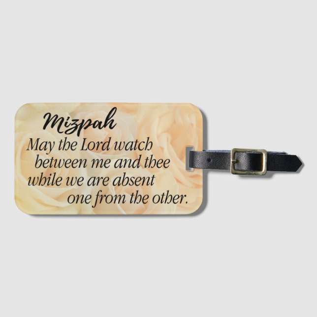 Mizpah | Gelbe Rose Gepäckanhänger (Vorderseite (Horizontal))
