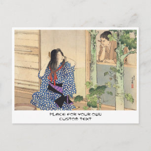 Mizuno Toshikata, Bijin kämmt Haare Vintage Japan Postkarte