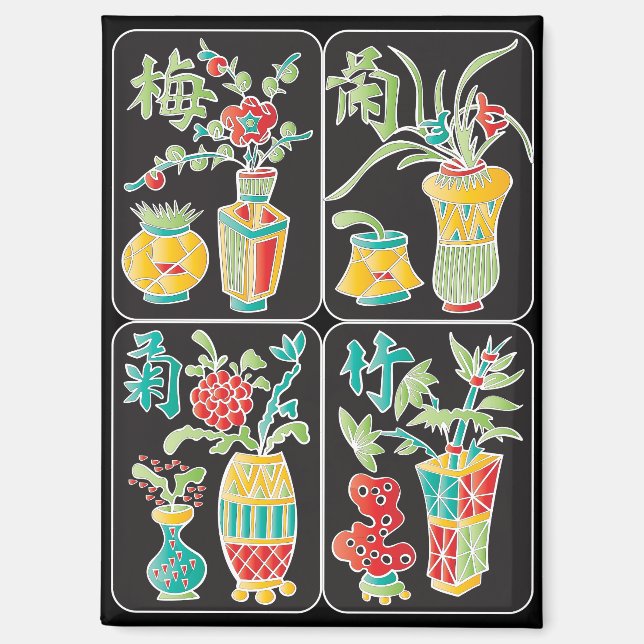 MJ-Blumen/Saisons-Magnet Magnet (Vorderseite)