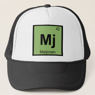 Mj - Marjoram Chemistry Periodisches Tabellensymbo Truckerkappe