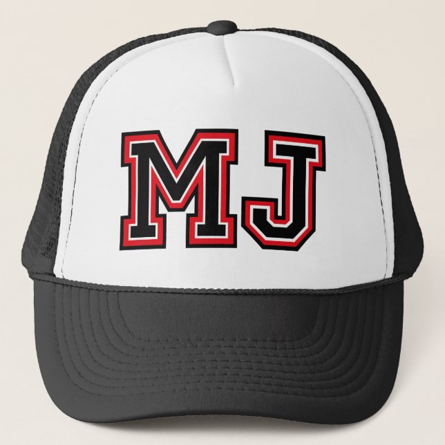 "Mj-" Monogramm Truckerkappe (Vorderseite)
