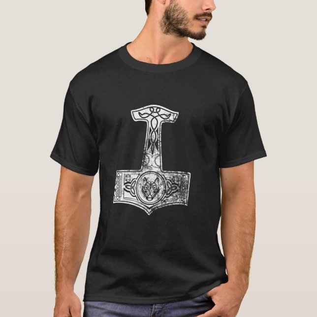 Mjoelnir, Thors hammer Norse Shirt (Vorderseite)